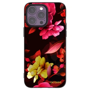 Picasee silikónový čierny obal pre Apple iPhone 14 Pro Max - Dark Peonny