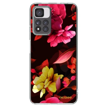 Picasee silikónový prehľadný obal pre Xiaomi Redmi Note 11 Pro+ 5G - Dark Peonny