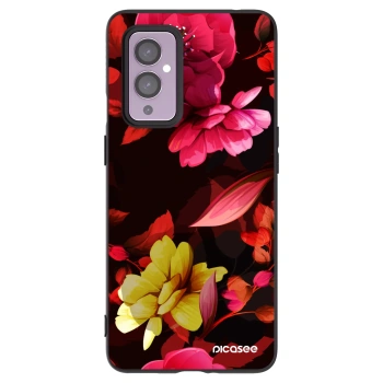 Picasee silikónový čierny obal pre OnePlus 9 - Dark Peonny