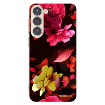 Picasee silikónový prehľadný obal pre Samsung Galaxy S23+ 5G - Dark Peonny