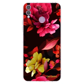 Picasee silikónový prehľadný obal pre Honor 8X - Dark Peonny