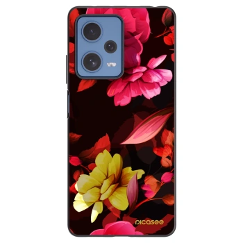 Picasee silikónový čierny obal pre Xiaomi Redmi Note 12 Pro 5G - Dark Peonny