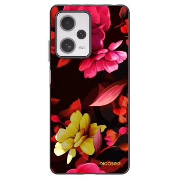 Picasee silikónový čierny obal pre Xiaomi Redmi Note 12 Pro+ 5G - Dark Peonny