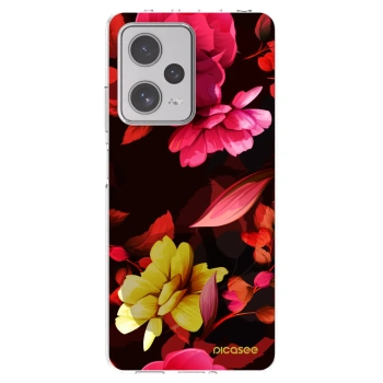 Picasee silikónový prehľadný obal pre Xiaomi Redmi Note 12 Pro+ 5G - Dark Peonny