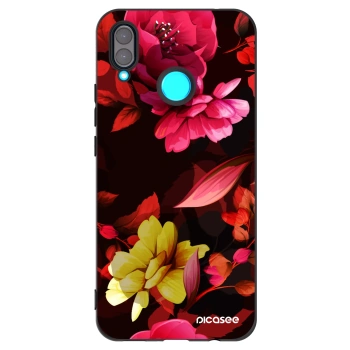 Picasee silikónový čierny obal pre Huawei Nova 3 - Dark Peonny