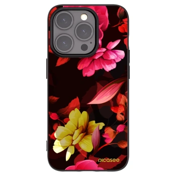 Picasee silikónový čierny obal pre Apple iPhone 15 Pro - Dark Peonny