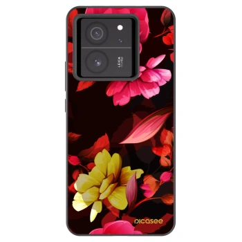 Picasee silikónový čierny obal pre Xiaomi 13T - Dark Peonny