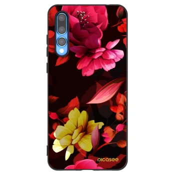 Picasee silikónový čierny obal pre Huawei P20 Pro - Dark Peonny
