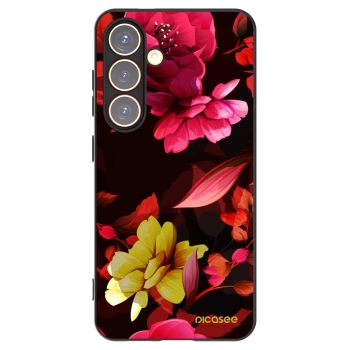 Picasee silikónový čierny obal pre Samsung Galaxy S24 S921B 5G - Dark Peonny