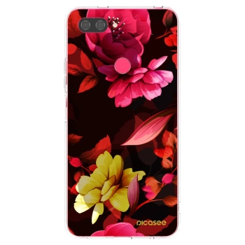 Picasee silikónový prehľadný obal pre Xiaomi Mi 8 Lite - Dark Peonny