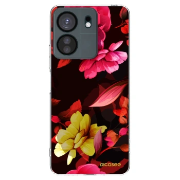 Picasee silikónový prehľadný obal pre Xiaomi Redmi 13C 4G - Dark Peonny