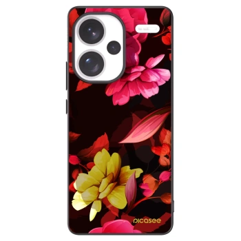 Picasee silikónový čierny obal pre Xiaomi Redmi Note 13 Pro+ 5G - Dark Peonny