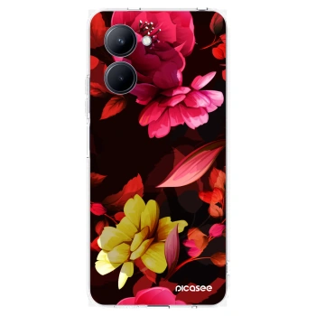 Picasee silikónový prehľadný obal pre Realme C33 (2023) - Dark Peonny