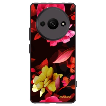 Picasee silikónový čierny obal pre Xiaomi Redmi A3 - Dark Peonny