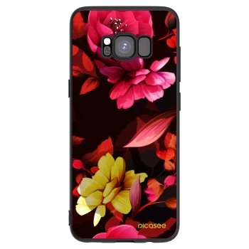 Picasee silikónový čierny obal pre Samsung Galaxy S8 G950F - Dark Peonny