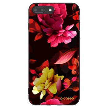 Picasee silikónový čierny obal pre Apple iPhone 7 Plus - Dark Peonny