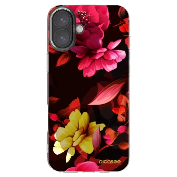 Picasee silikónový prehľadný obal pre Apple iPhone 16 Plus - Dark Peonny