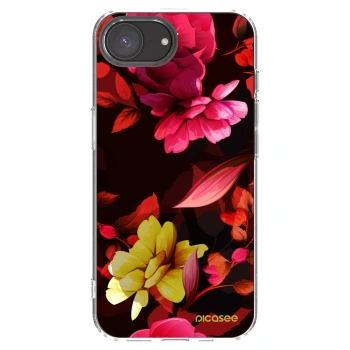 Picasee silikónový prehľadný obal pre Apple iPhone 16e - Dark Peonny