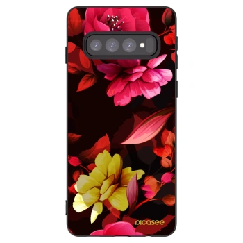 Picasee silikónový čierny obal pre Samsung Galaxy S10 G973 - Dark Peonny