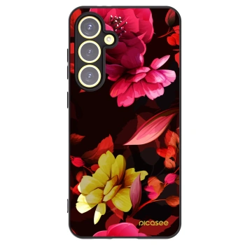 Picasee silikónový čierny obal pre Samsung Galaxy S24 FE S721B - Dark Peonny