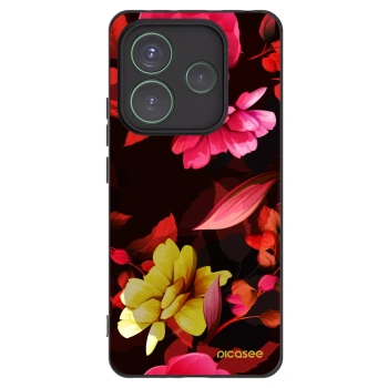 Picasee silikónový čierny obal pre Xiaomi Redmi Note 14 5G - Dark Peonny