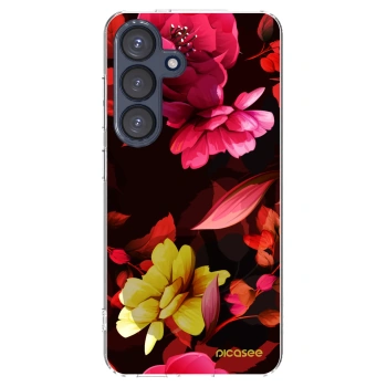 Picasee silikónový prehľadný obal pre Samsung Galaxy S25 5G - Dark Peonny