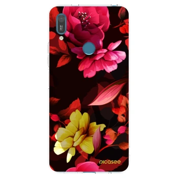 Picasee silikónový prehľadný obal pre Huawei Y7 2019 - Dark Peonny