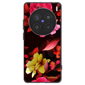 Picasee silikónový čierny obal pre Vivo X200 Pro - Dark Peonny