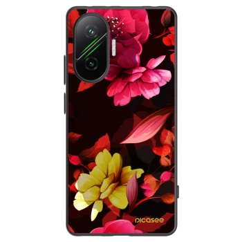 Picasee silikónový čierny obal pre Xiaomi Poco F7 Pro 5G - Dark Peonny