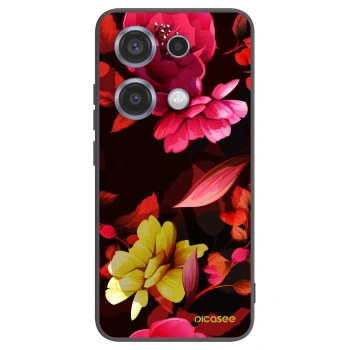 Picasee silikónový čierny obal pre Xiaomi Redmi Note 14S - Dark Peonny
