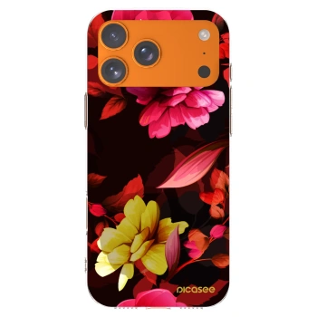 Picasee silikónový prehľadný obal pre Apple iPhone 17 Pro Max - Dark Peonny