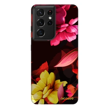 Picasee Fashion Case pre Samsung Galaxy S21 Ultra 5G G998B - Dark Peonny