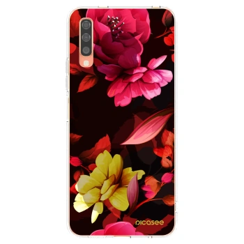 Picasee silikónový prehľadný obal pre Samsung Galaxy A70 A705F - Dark Peonny