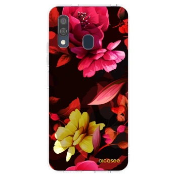 Picasee silikónový prehľadný obal pre Samsung Galaxy A40 A405F - Dark Peonny