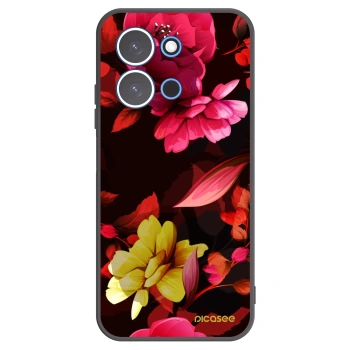 Picasee silikónový čierny obal pre Xiaomi Redmi 15C 4G - Dark Peonny