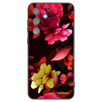 Picasee silikónový čierny obal pre Samsung Galaxy S25 FE 5G - Dark Peonny