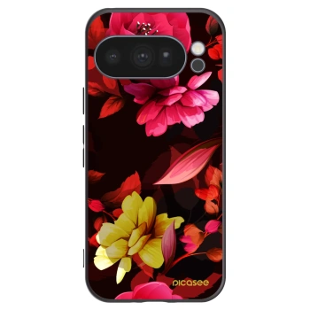 Picasee silikónový čierny obal pre Google Pixel 10 Pro - Dark Peonny
