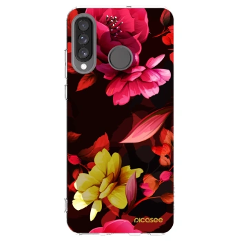 Picasee silikónový prehľadný obal pre Huawei P30 Lite - Dark Peonny