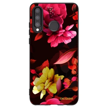 Picasee silikónový čierny obal pre Huawei P30 Lite - Dark Peonny