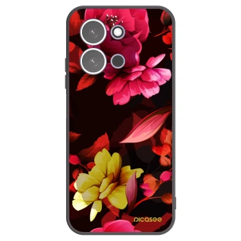 Picasee silikónový čierny obal pre Xiaomi Redmi 15C 5G - Dark Peonny