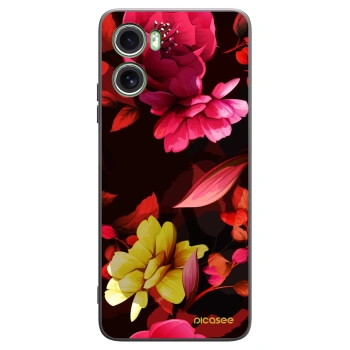 Picasee silikónový čierny obal pre Motorola Moto G06 - Dark Peonny
