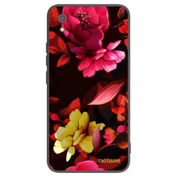 Picasee silikónový čierny obal pre Xiaomi Redmi 7A - Dark Peonny