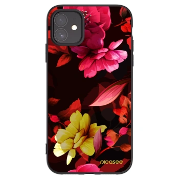 Picasee silikónový čierny obal pre Apple iPhone 11 - Dark Peonny