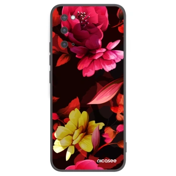Picasee silikónový čierny obal pre Samsung Galaxy S20 G980F - Dark Peonny