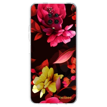 Picasee silikónový prehľadný obal pre Xiaomi Redmi Note 9 Pro - Dark Peonny