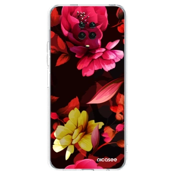 Picasee silikónový prehľadný obal pre Xiaomi Redmi Note 9S - Dark Peonny