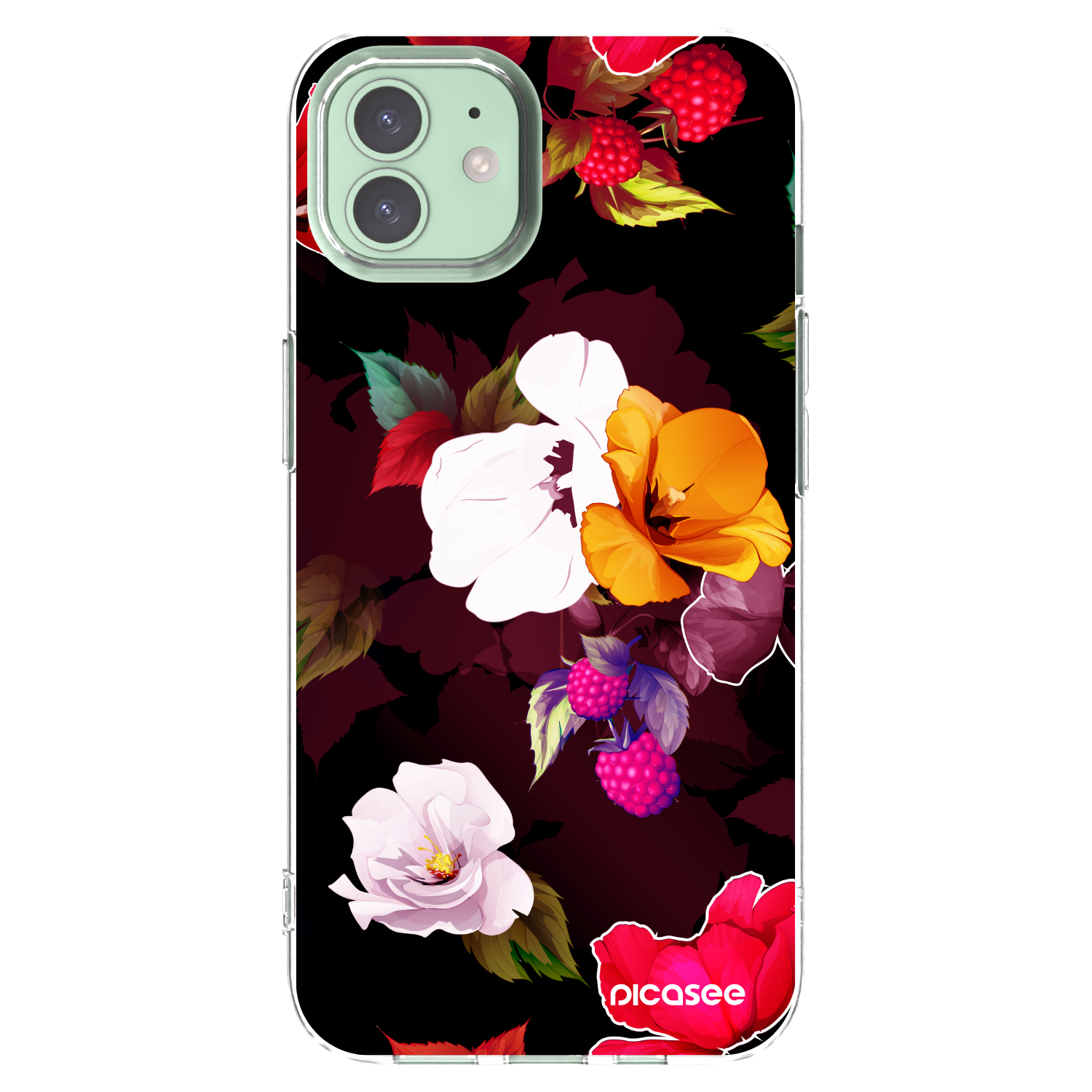 Picasee silikónový prehľadný obal pre Apple iPhone 12 - Flowers and Berries