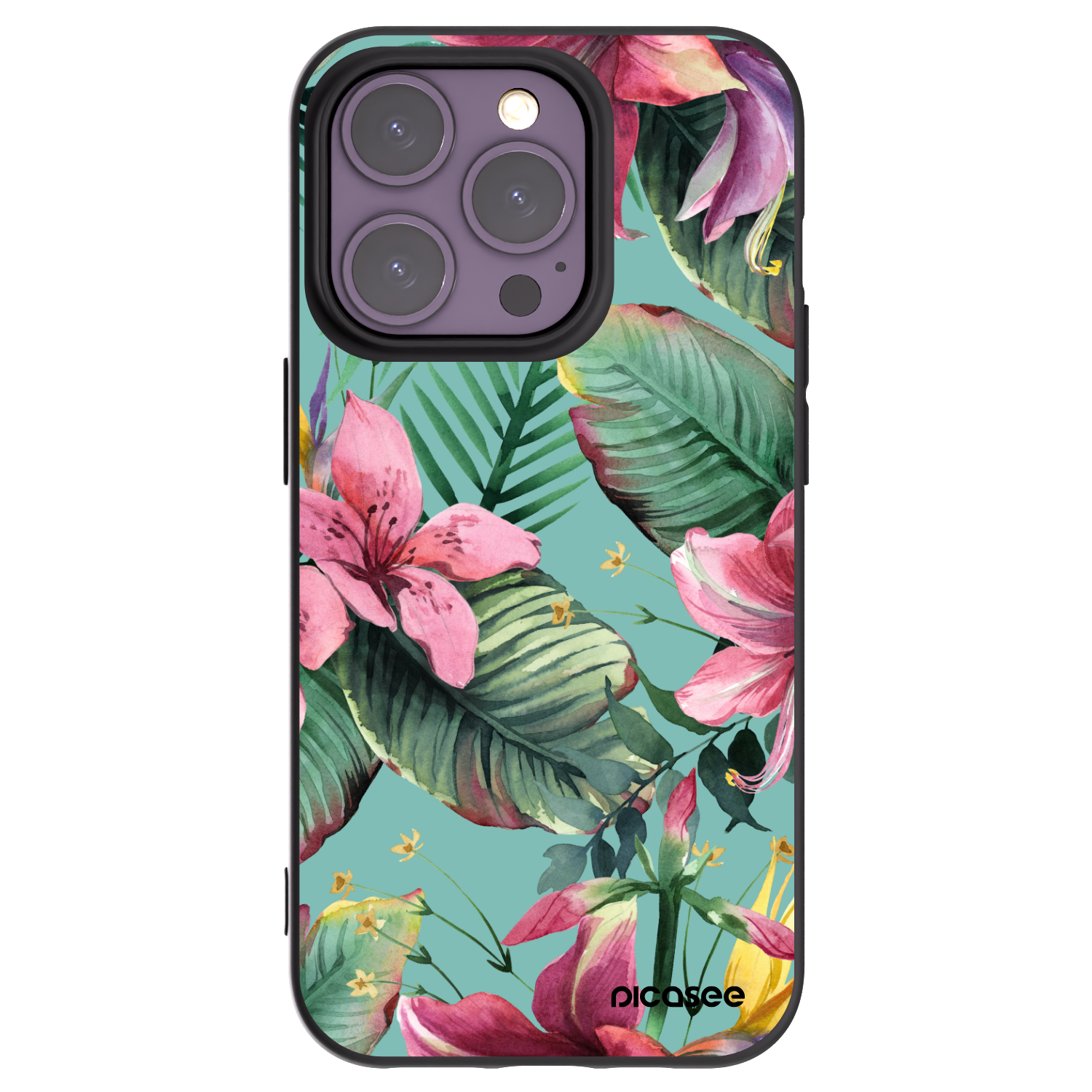 Silikónový čierny obal pre Apple iPhone 14 Pro - Hawaii