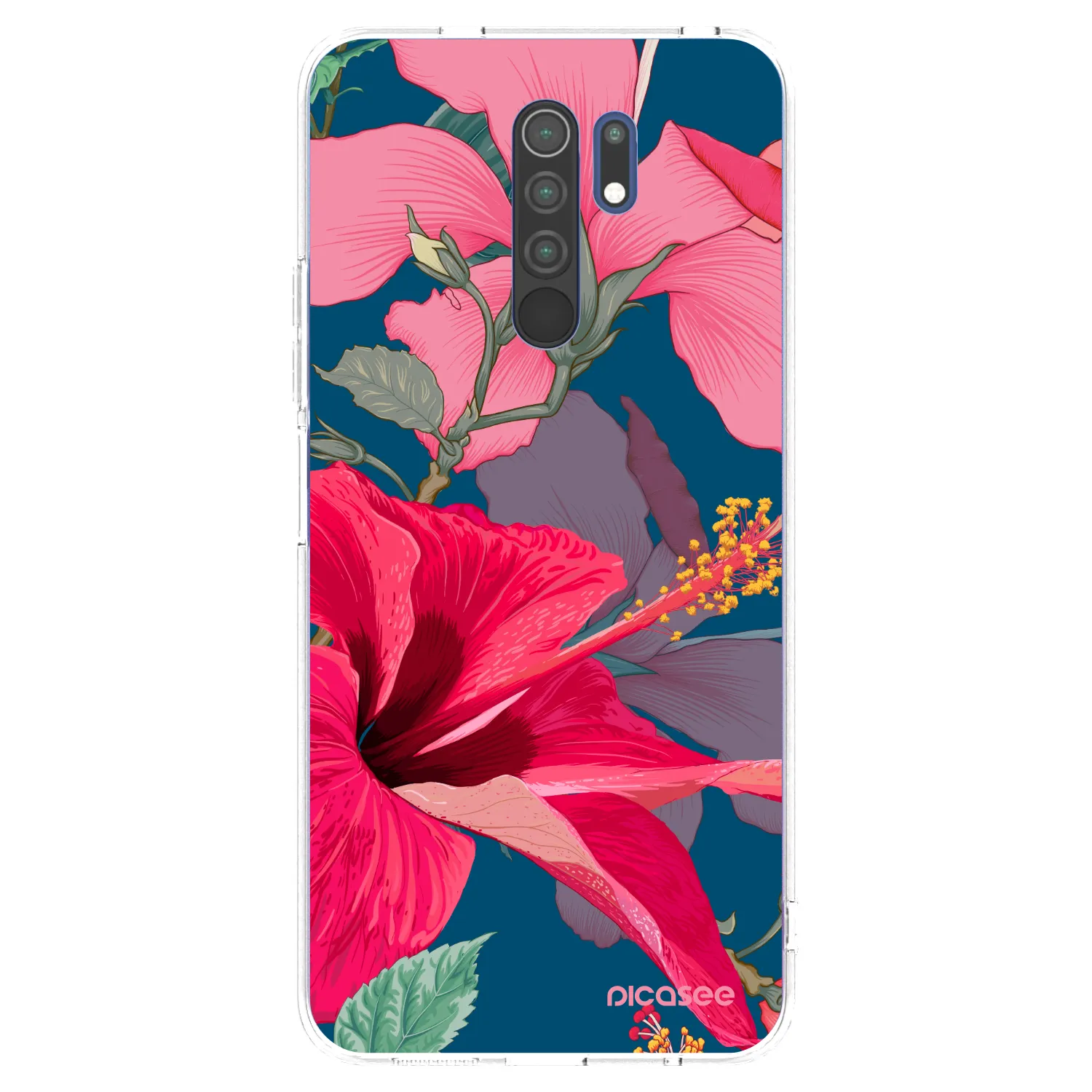 Picasee silikónový prehľadný obal pre Xiaomi Redmi 9 - Hibiscus
