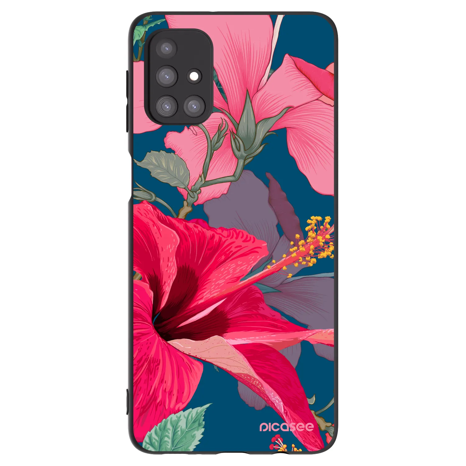 Picasee silikónový čierny obal pre Samsung Galaxy M31s - Hibiscus